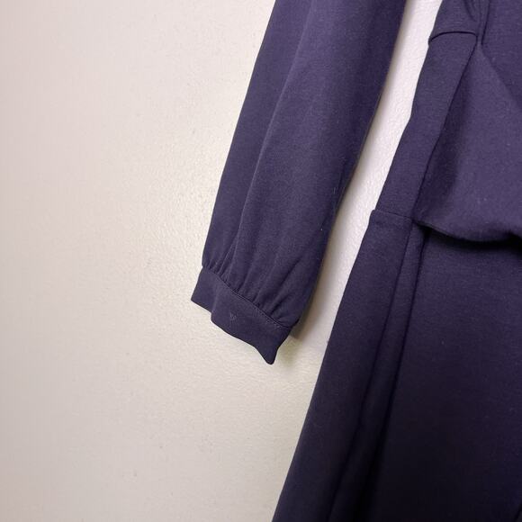 Boden Josephine Ponte midi Dress Navy Blue Sz 6 Office Flirty Romantic Career - Picture 7 of 16